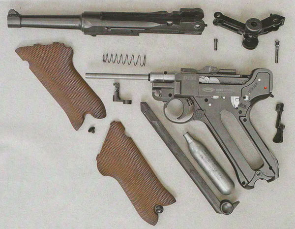 неполная разборка пневматического пистолета Gletcher P08 (Глетчер П08)