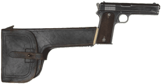 Пистолет Кольт 1905 года (Colt 1905) коммерческого выпуска с примкнутой кобурой - прикладом