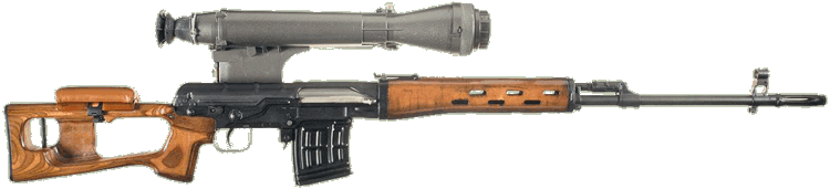 Снайперская винтовка Драгунова (СВД) с оптическим дневным / ночным прицелом НСПУ