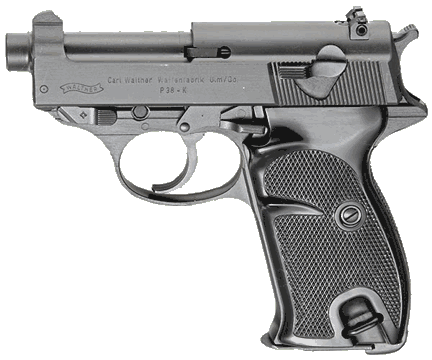 Пистолет Walther P38.k - модификация для полиции с укороченным стволом длиной 70 мм