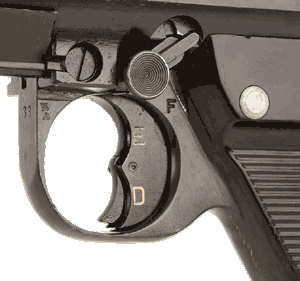 Спусковой крючек и флажок предохранителя на MG-34